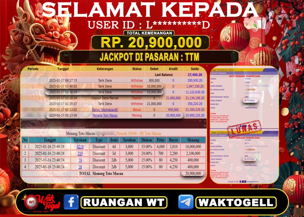 BUKTI PEMBAYARAN TOTO MACAU 4D WAKTOGEL