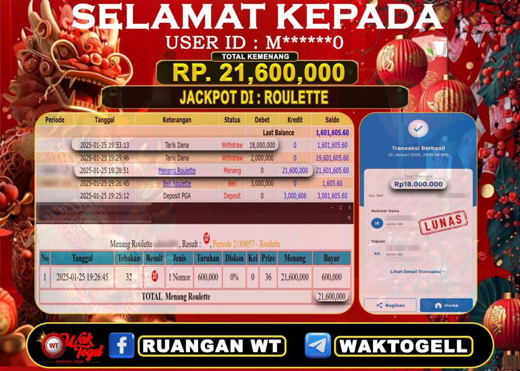 BUKTI PEMBAYARAN ROULETTE WAKTOGEL