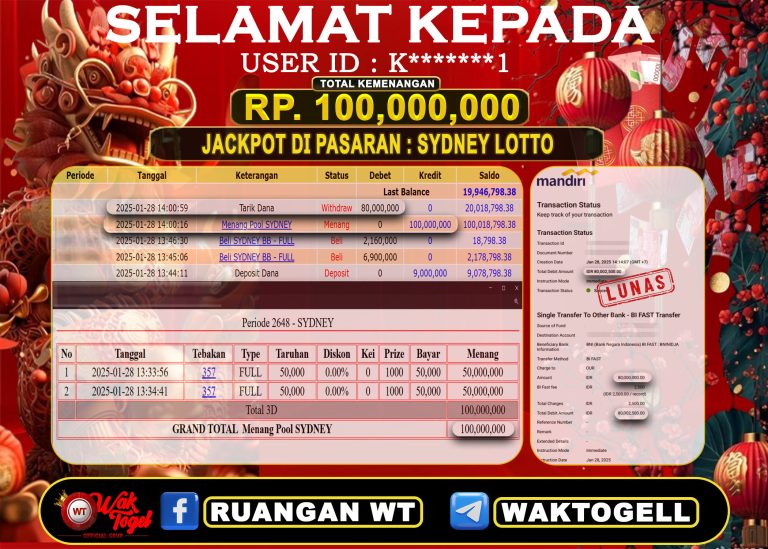 BUKTI PEMBAYARAN SYDNEY LOTTO WAKTOGEL