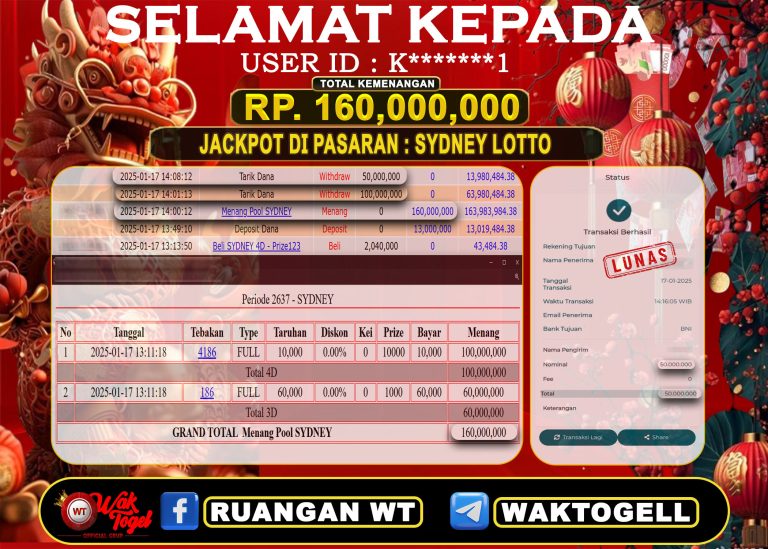 BUKTI PEMBAYARAN SYDNEY LOTTO WAKTOGEL