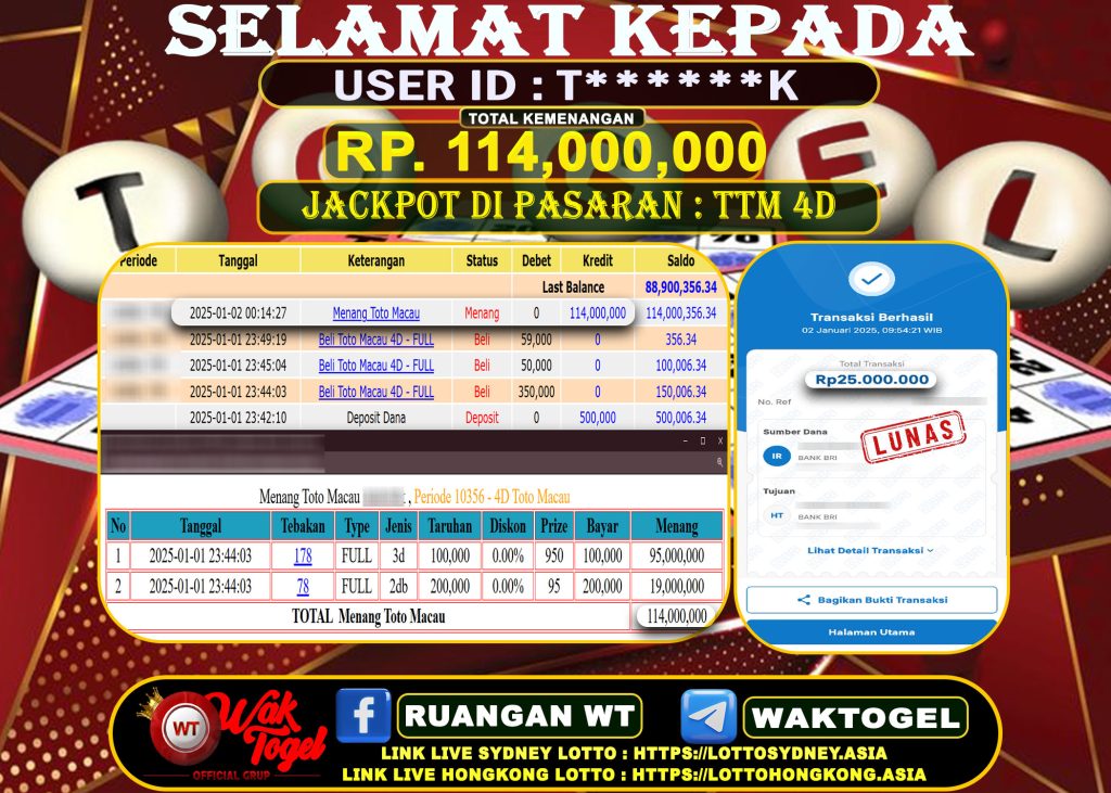 BUKTI PEMBAYARAN TOTO MACAU 4D WAKTOGEL