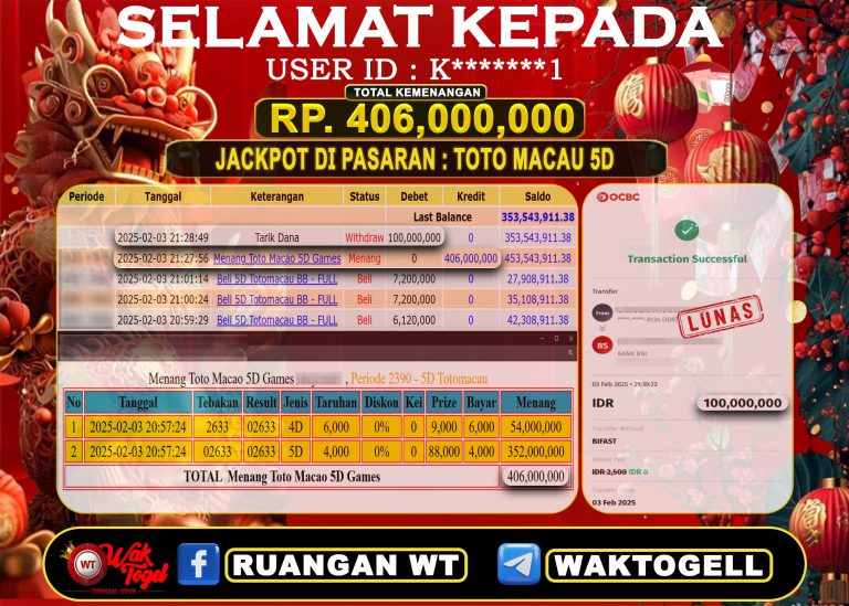 BUKTI PEMBAYARAN TOTO MACAU 5D WAKTOGEL