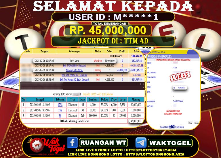 BUKTI PEMBAYARAN TOTO MACAU 4D WAKTOGEL