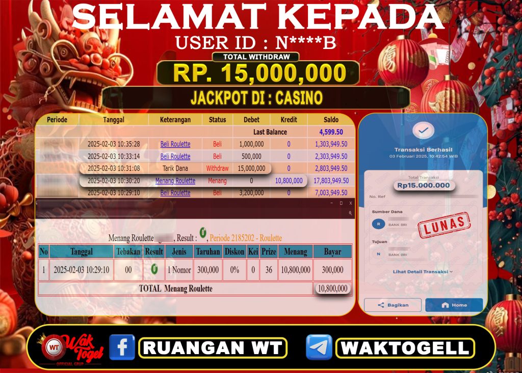 BUKTI PEMBAYARAN CASINO WAKTOGEL