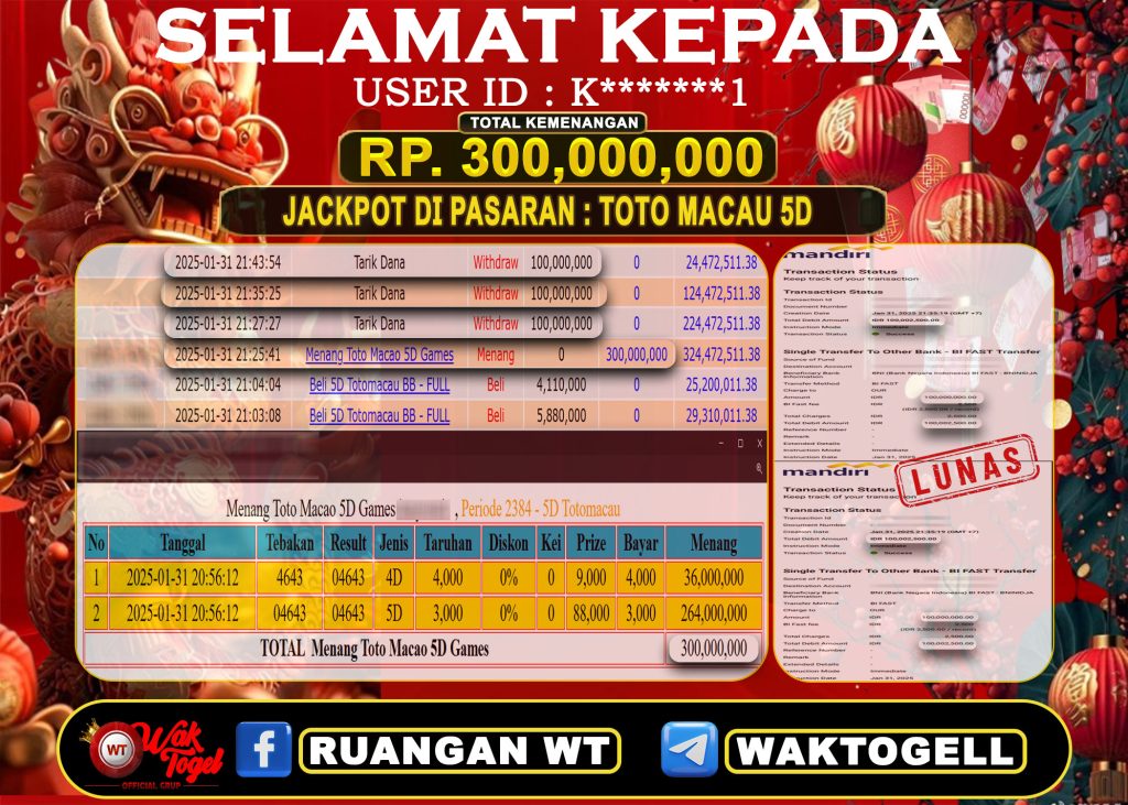 BUKTI PEMBAYARAN TOTO MACAU 5D WAKTOGEL