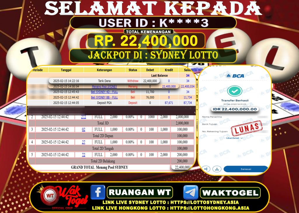 BUKTI PEMBAYARAN SYDNEY LOTTO WAKTOGEL