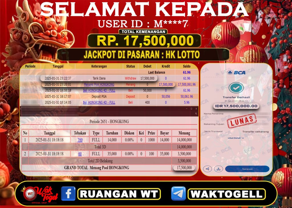 BUKTI PEMBAYARAN HONGKONG LOTTO WAKTOGEL