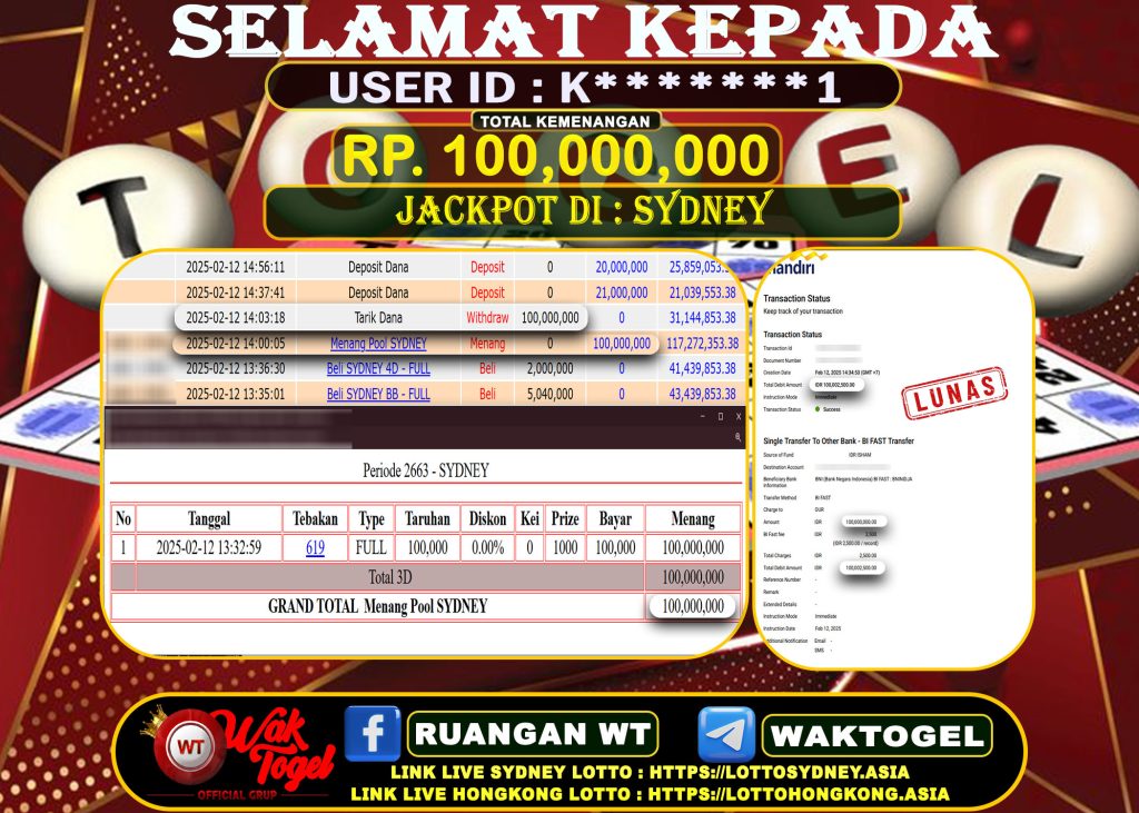 BUKTI PEMBAYARAN SYDNEY LOTTO WAKTOGEL