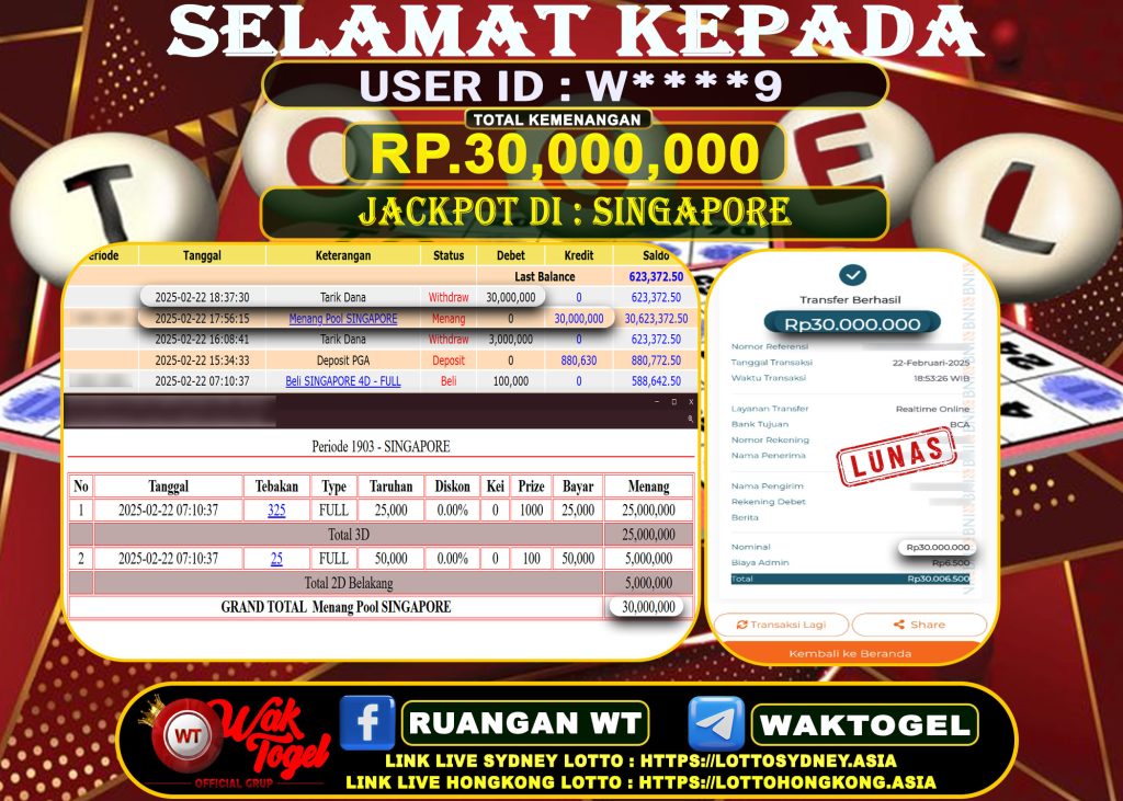 BUKTI PEMBAYARAN SINGAPORE WAKTOGEL