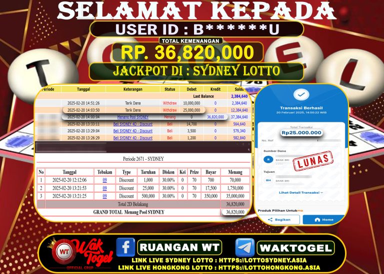 BUKTI PEMBAYARAN SYDNEY LOTTO WAKTOGEL