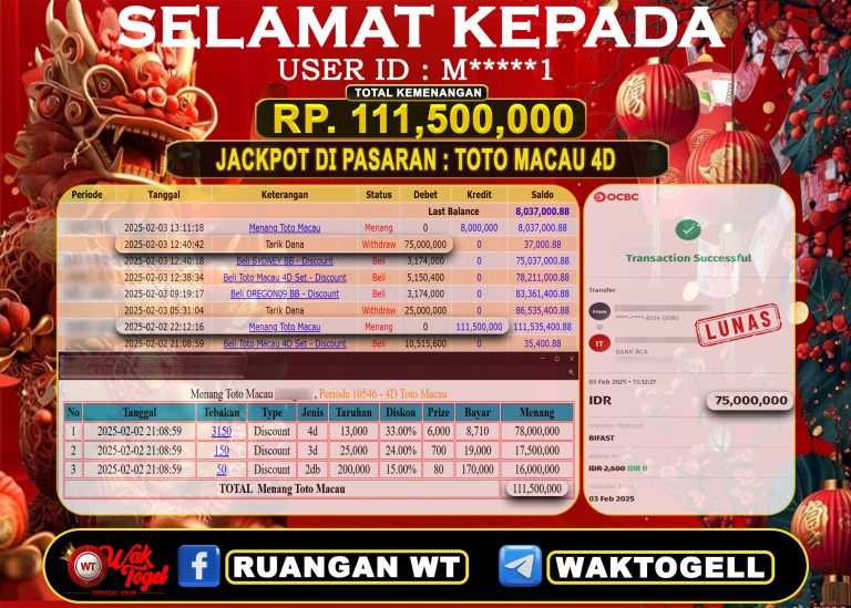 BUKTI PEMBAYARAN TOTO MACAU 4D WAKTOGEL