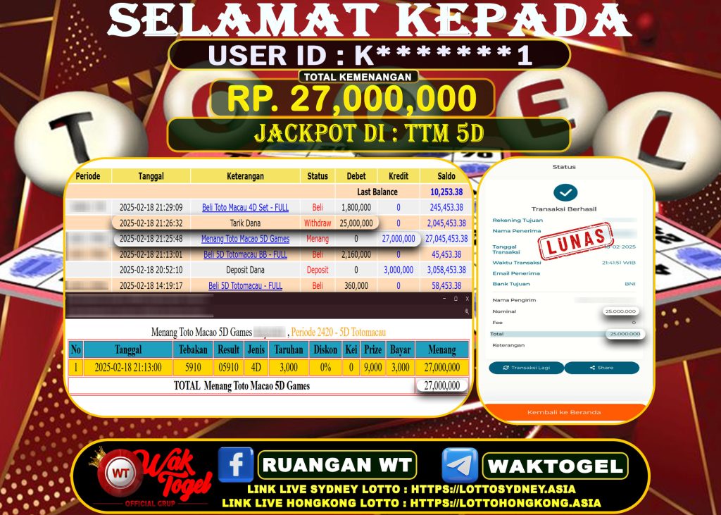 BUKTI PEMBAYARAN TOTO MACAU 5D WAKTOGEL