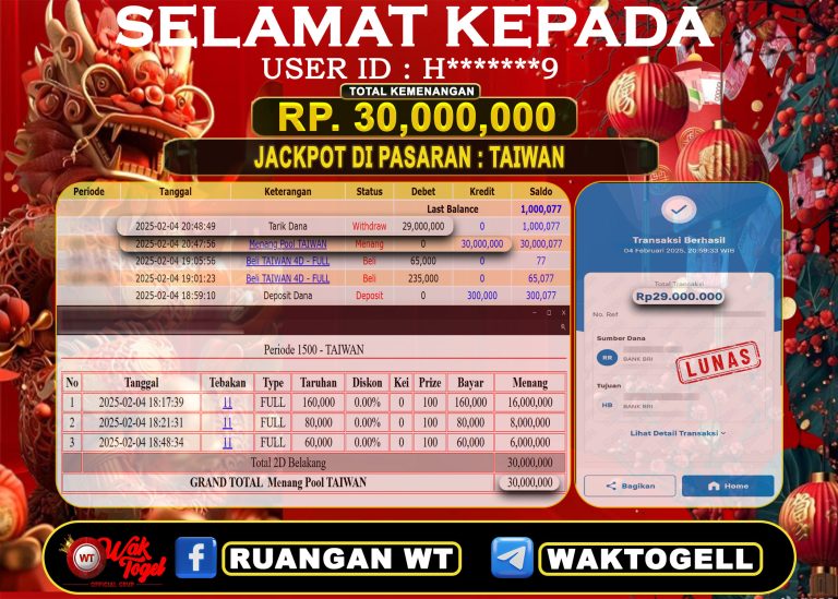 BUKTI PEMBAYARAN TAIWAN WAKTOGEL