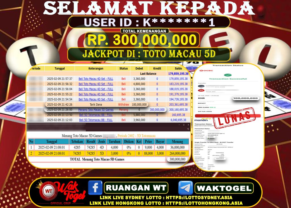 BUKTI PEMBAYARAN TOTO MACAU 5D WAKTOGEL