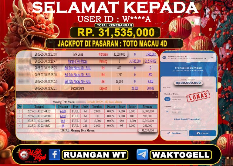 BUKTI PEMBAYARAN TOTO MACAU 4D WAKTOGEL