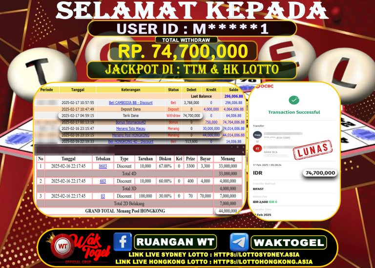 BUKTI PEMBAYARAN HONGKONG LOTTO WAKTOGEL