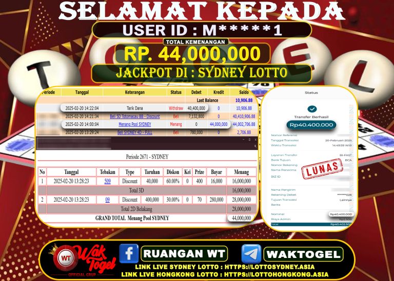 BUKTI PEMBAYARAN SYDNEY LOTTO WAKTOGEL