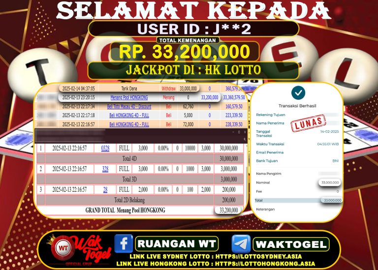 BUKTI PEMBAYARAN HONGKONG LOTTO WAKTOGEL