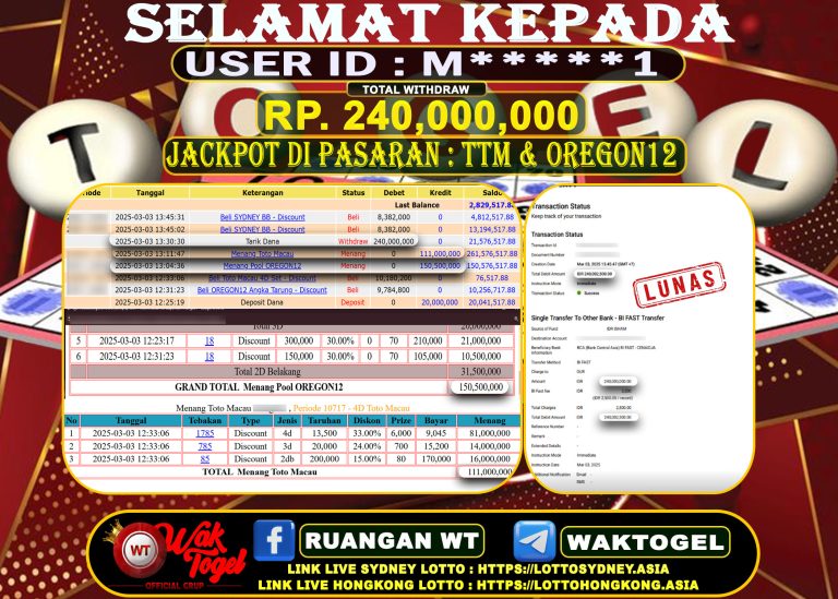 BUKTI PEMBAYARAN TOTO MACAU WAKTOGEL