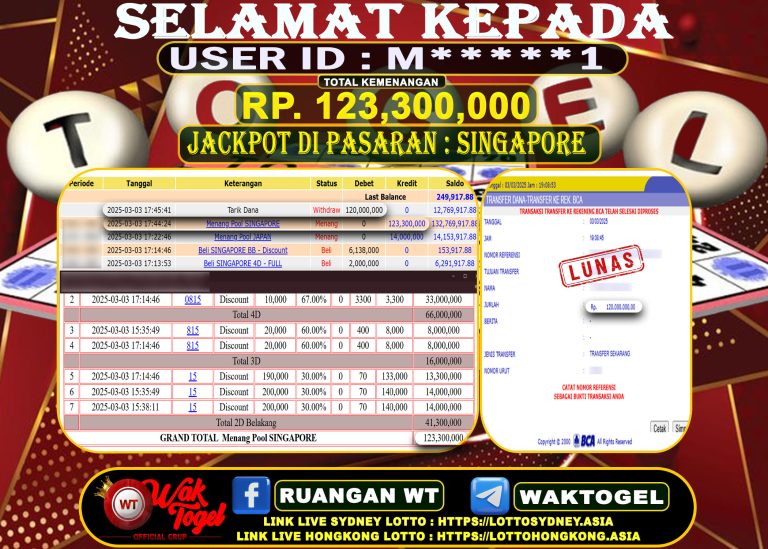 BUKTI PEMBAYARAN SINGAPORE WAKTOGEL