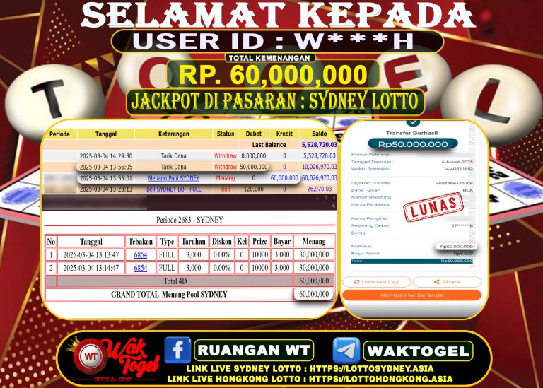 BUKTI PEMBAYARAN SYDNEY LOTTO WAKTOGEL