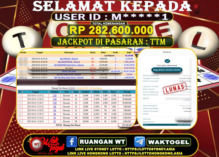 BUKTI PEMBAYARAN TOTO MACAU WAKTOGEL