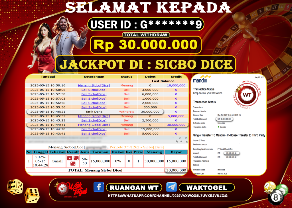 BUKTI PEMBAYARAN CASINO WAKTOGEL